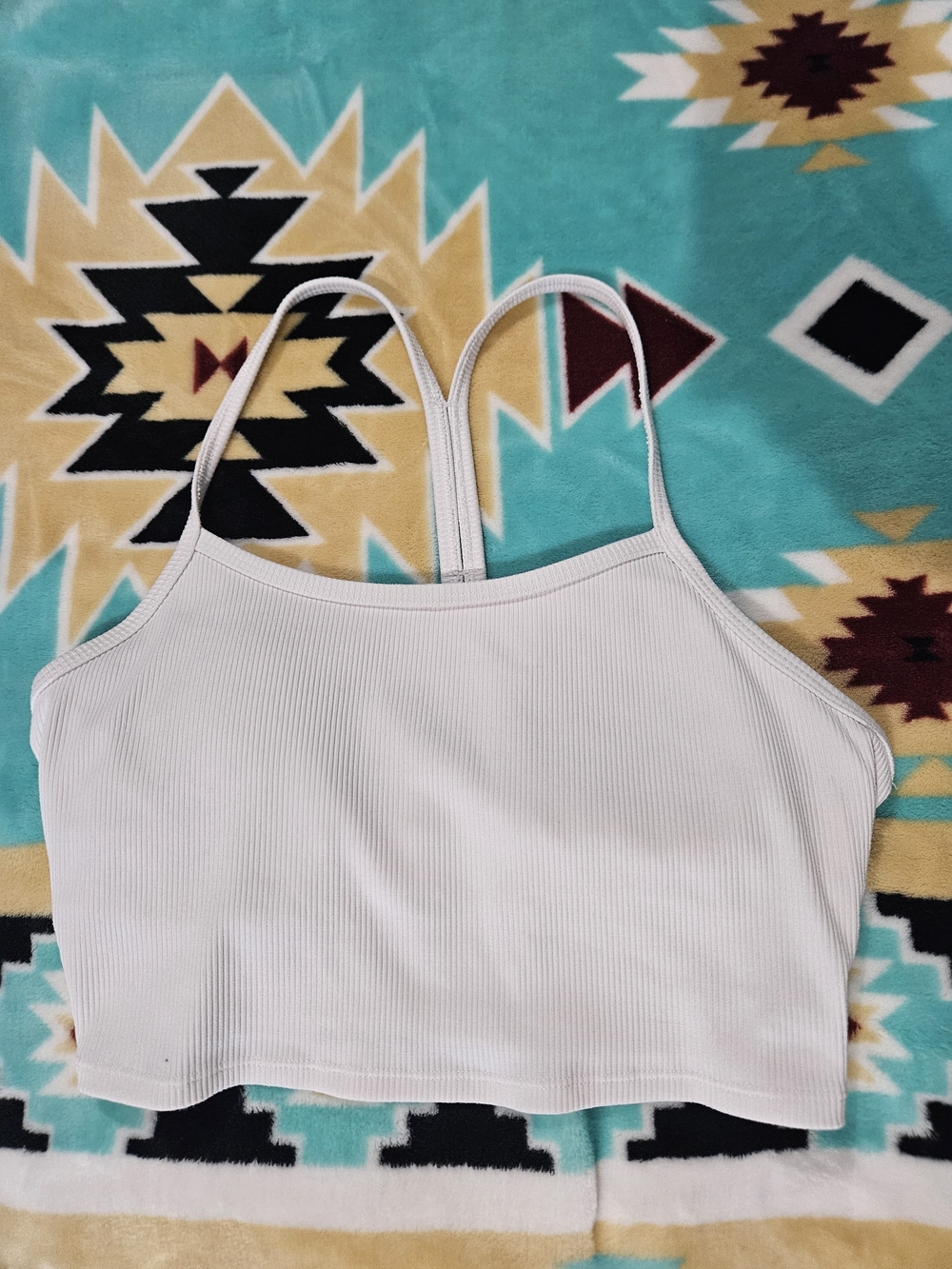 ALO Yoga Cream Ribbed Cropped Camisole